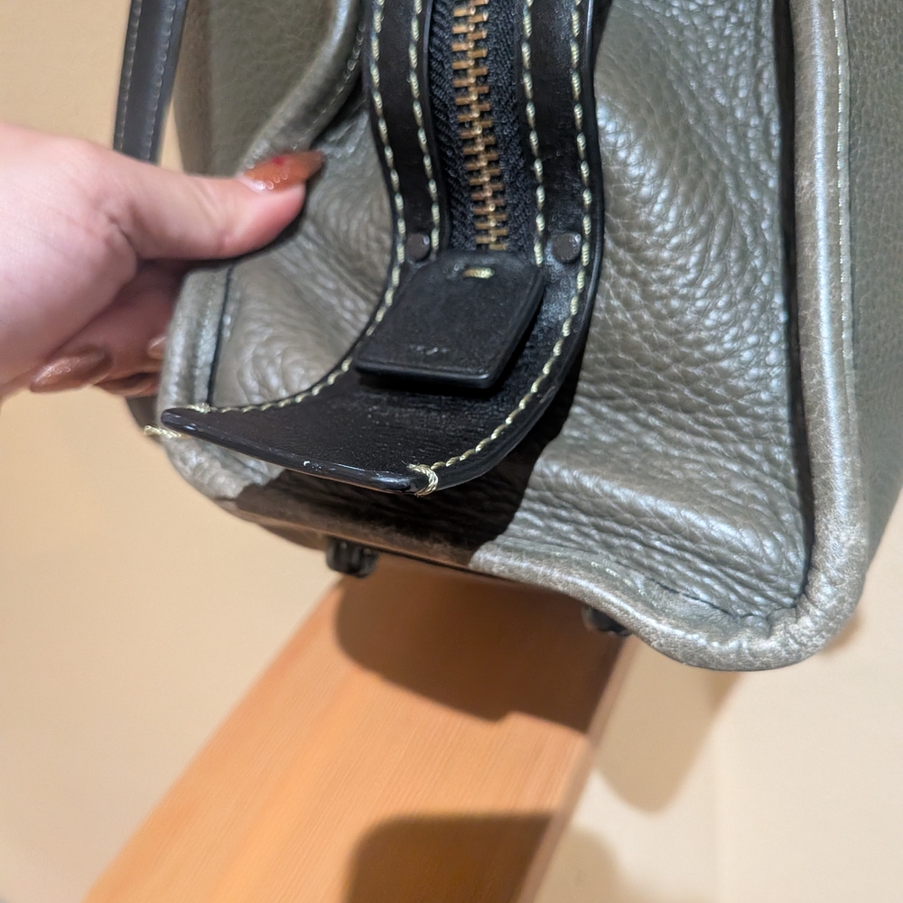 Coach Pebbled Leather Carryall Tote in Olive Gray - Picture 5 of 8